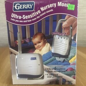 Gerry Ultra Sensitive Baby Nursery Monitor Model 611 Battery Backup 2 Channels